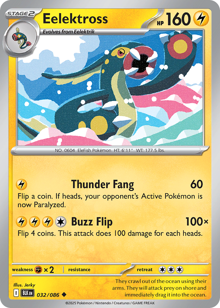 Eelektross 032/086 Black Bolt Pokémon card