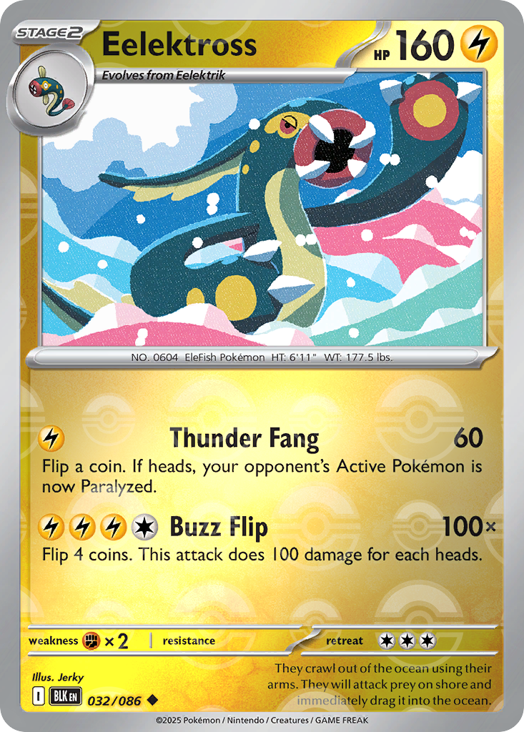 Eelektross 032/086 Black Bolt Pokémon card