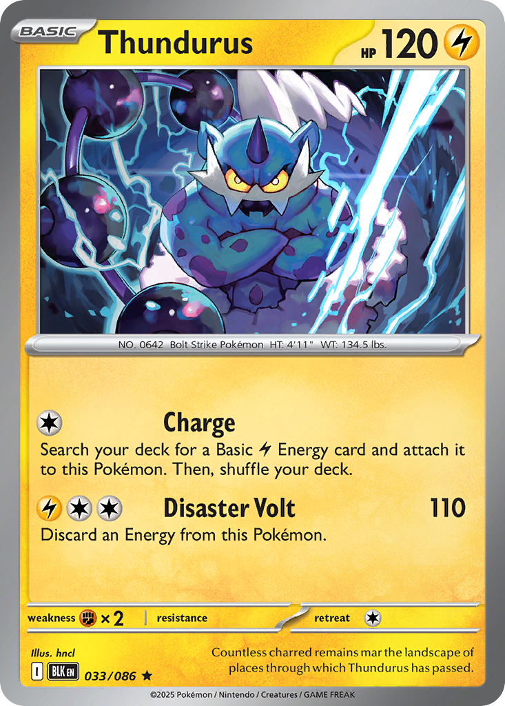 Thundurus 033/086 Black Bolt Pokémon card