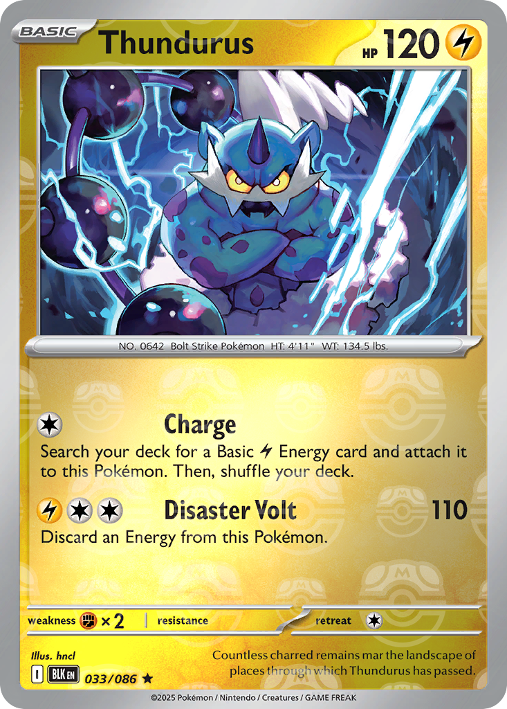 Thundurus 033/086 Black Bolt Pokémon card