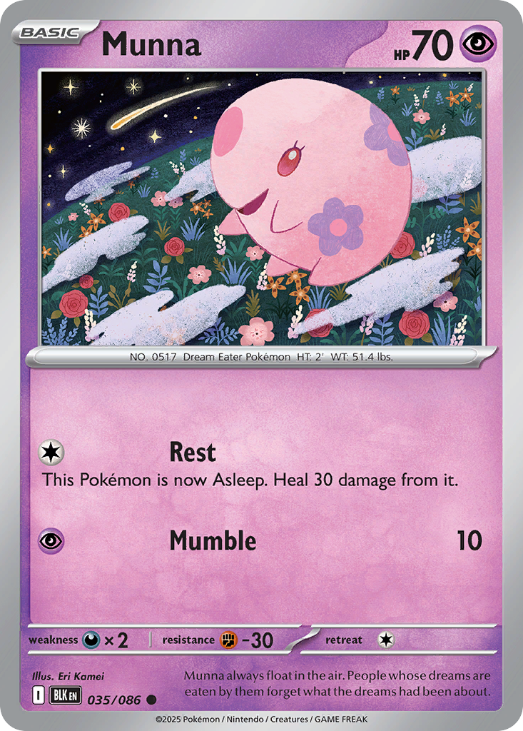 Munna 035/086 Black Bolt Pokémon card