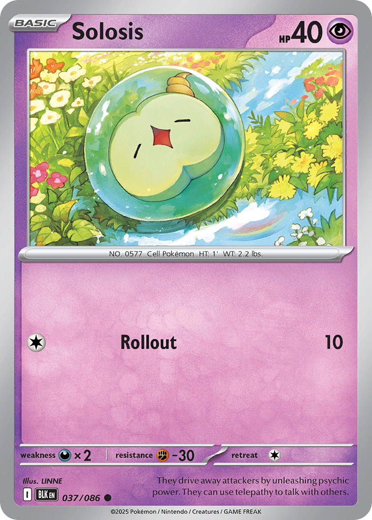 Solosis 037/086 Black Bolt Pokémon card