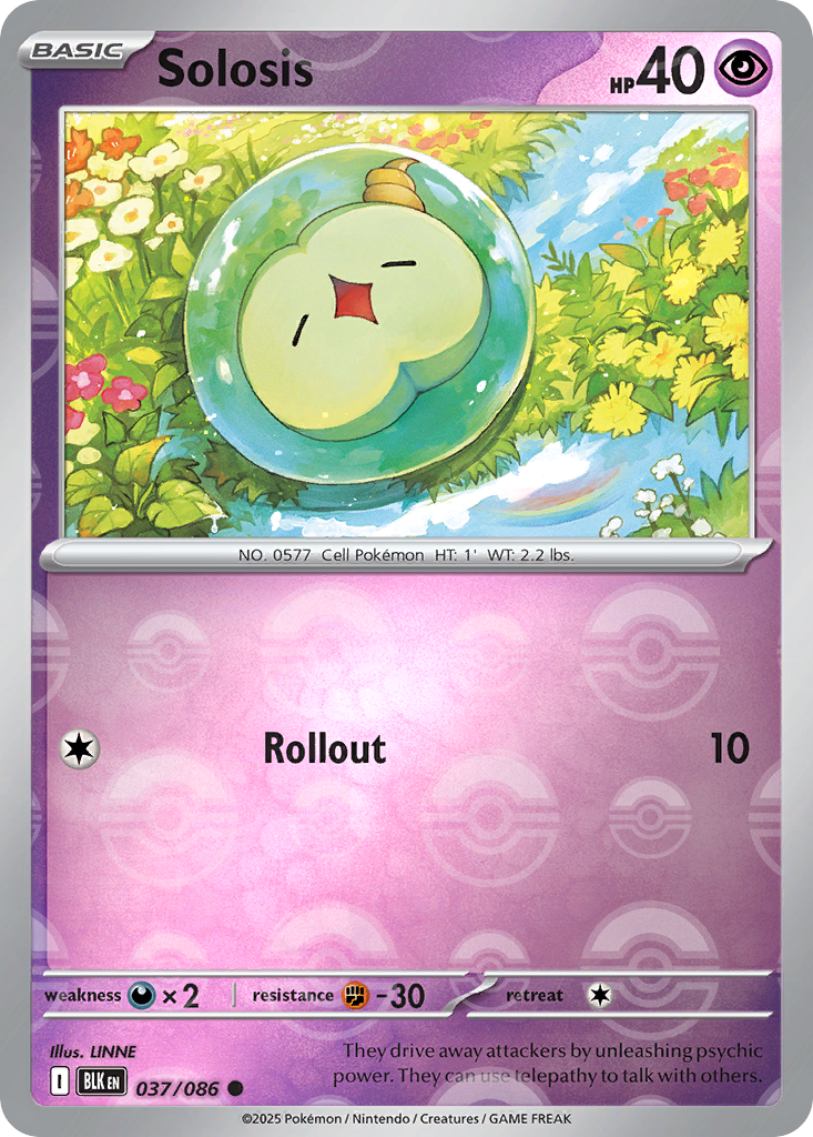 Solosis 037/086 Black Bolt Pokémon card