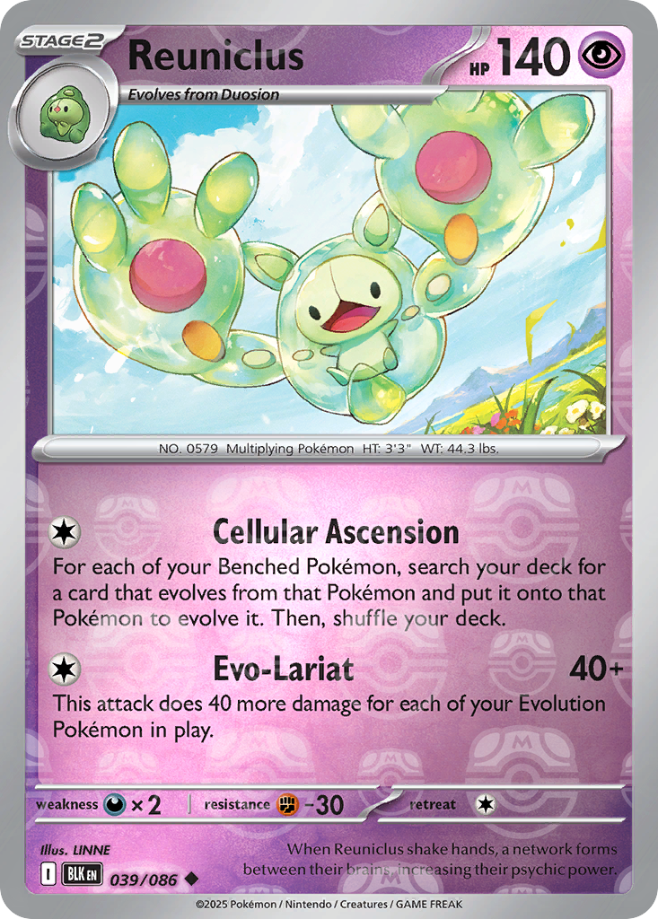 Reuniclus 039/086 Black Bolt Pokémon card