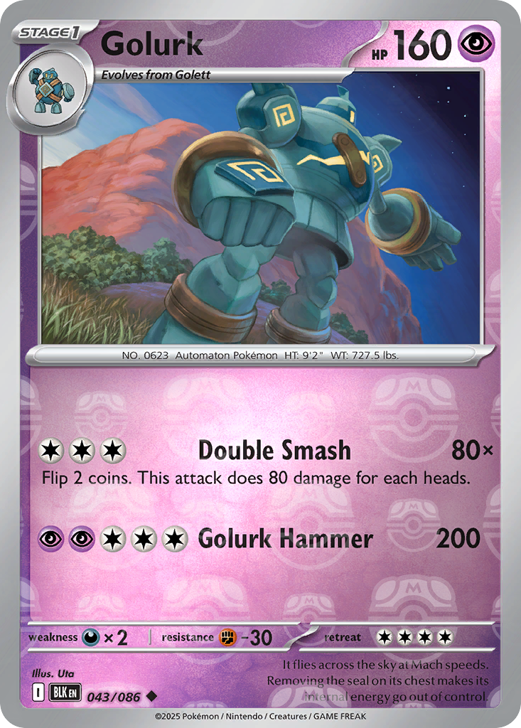 Golurk 043/086 Black Bolt Pokémon card