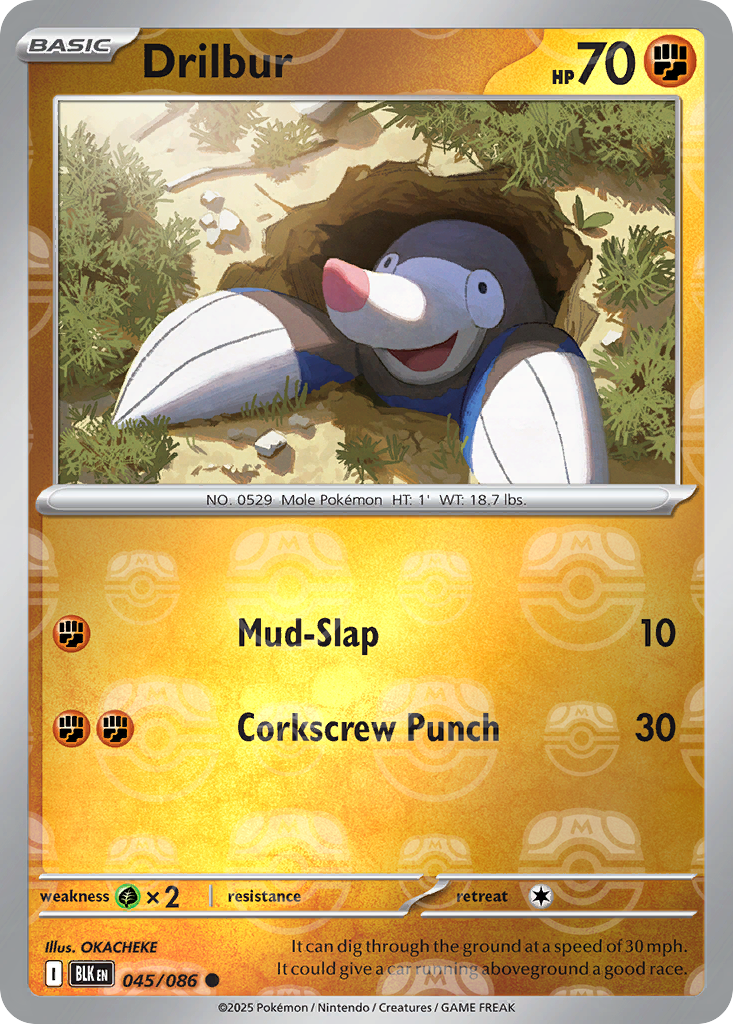 Drilbur 045/086 Black Bolt Pokémon card