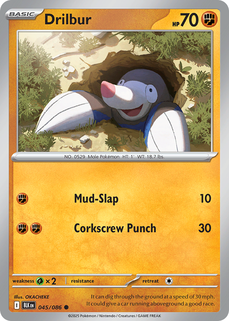Drilbur 045/086 Black Bolt Pokémon card
