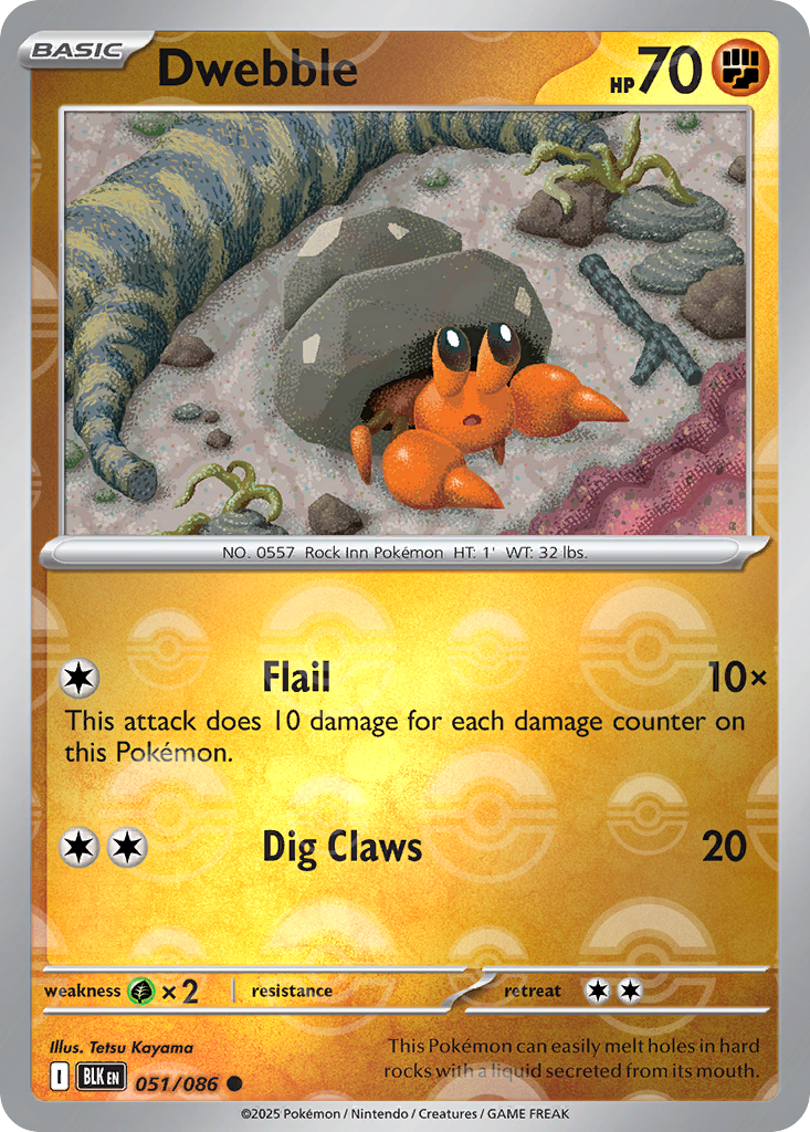 Dwebble 051/086 Black Bolt Pokémon card
