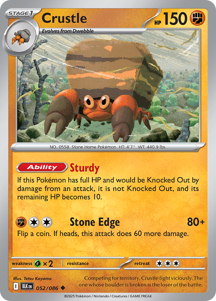 Crustle 052/086 Black Bolt Pokémon card