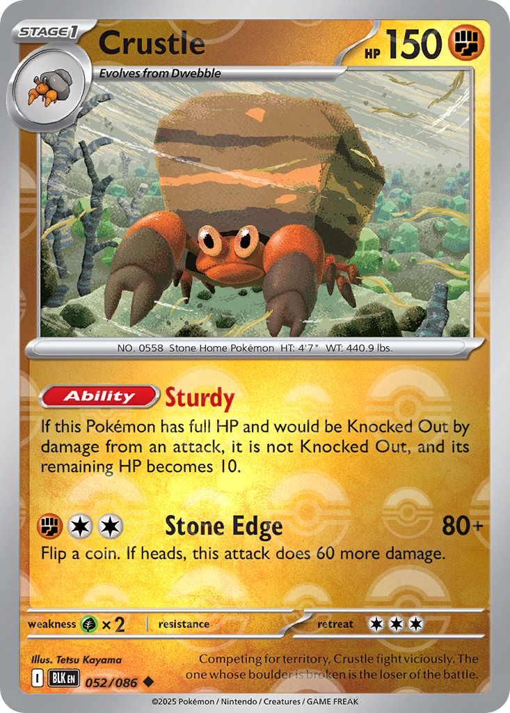 Crustle 052/086 Black Bolt Pokémon card