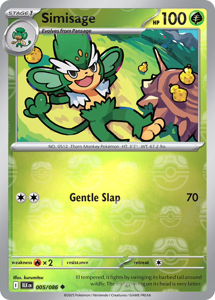 Simisage 005/086 Black Bolt Pokémon card