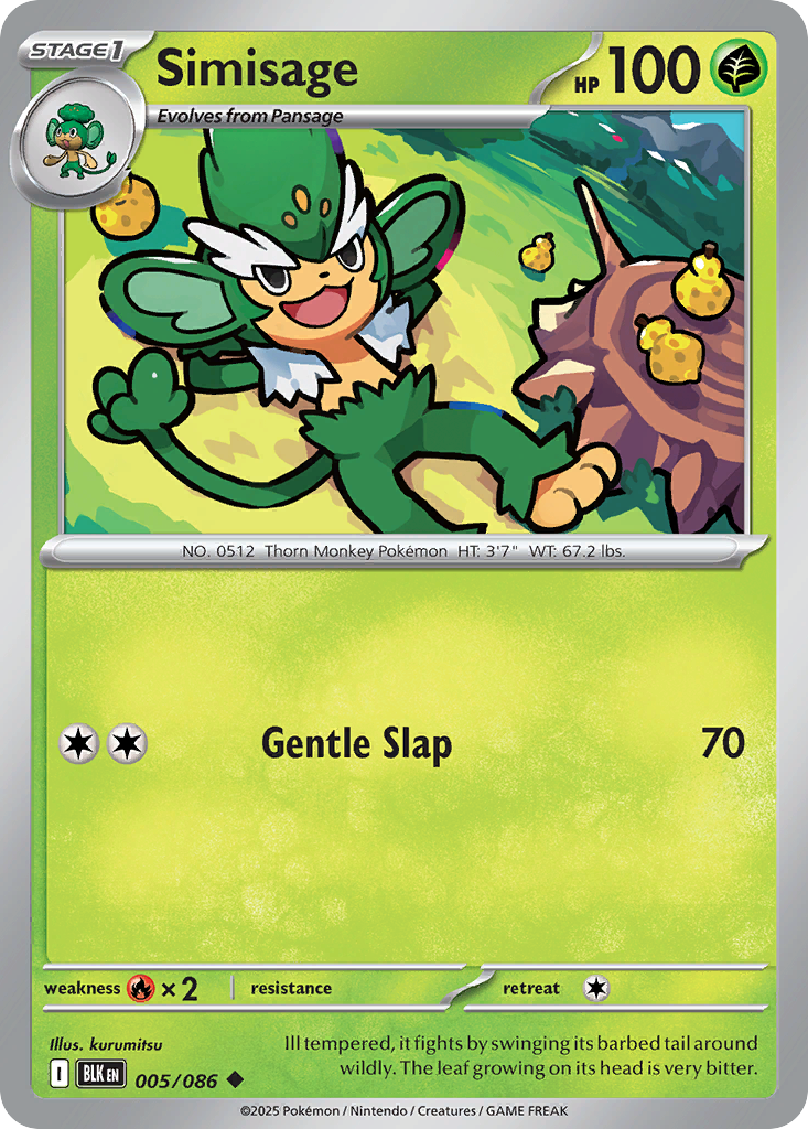 Simisage 005/086 Black Bolt Pokémon card