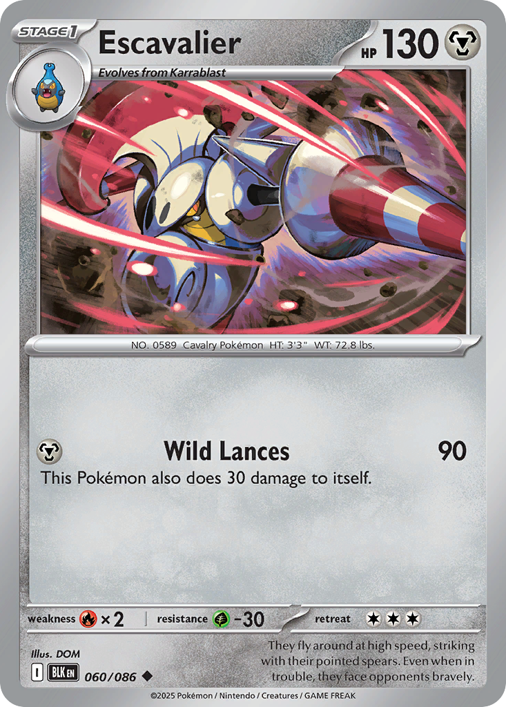 Escavalier 060/086 Black Bolt Pokémon card
