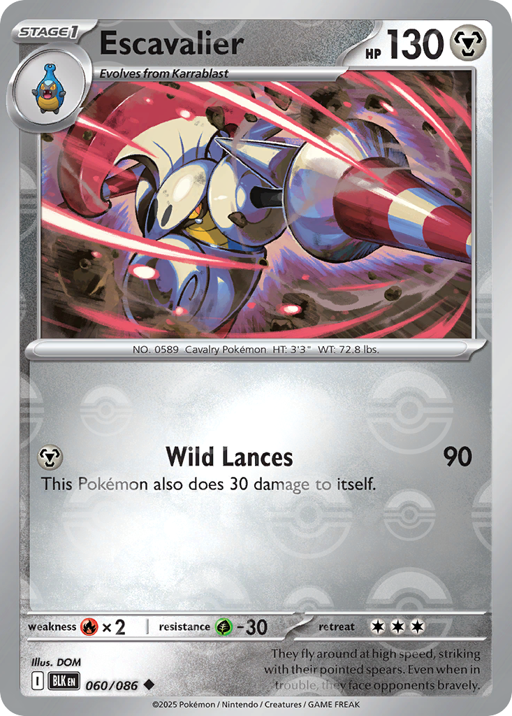 Escavalier 060/086 Black Bolt Pokémon card