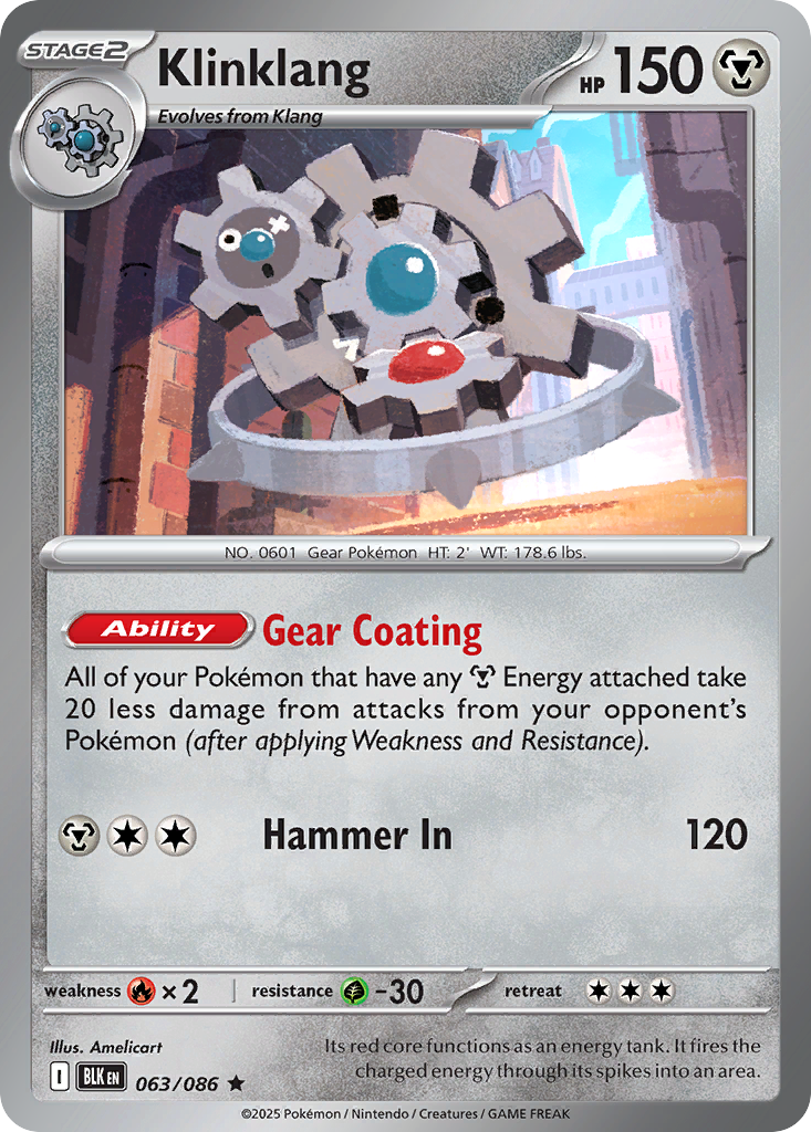Klinklang 063/086 Black Bolt Pokémon card