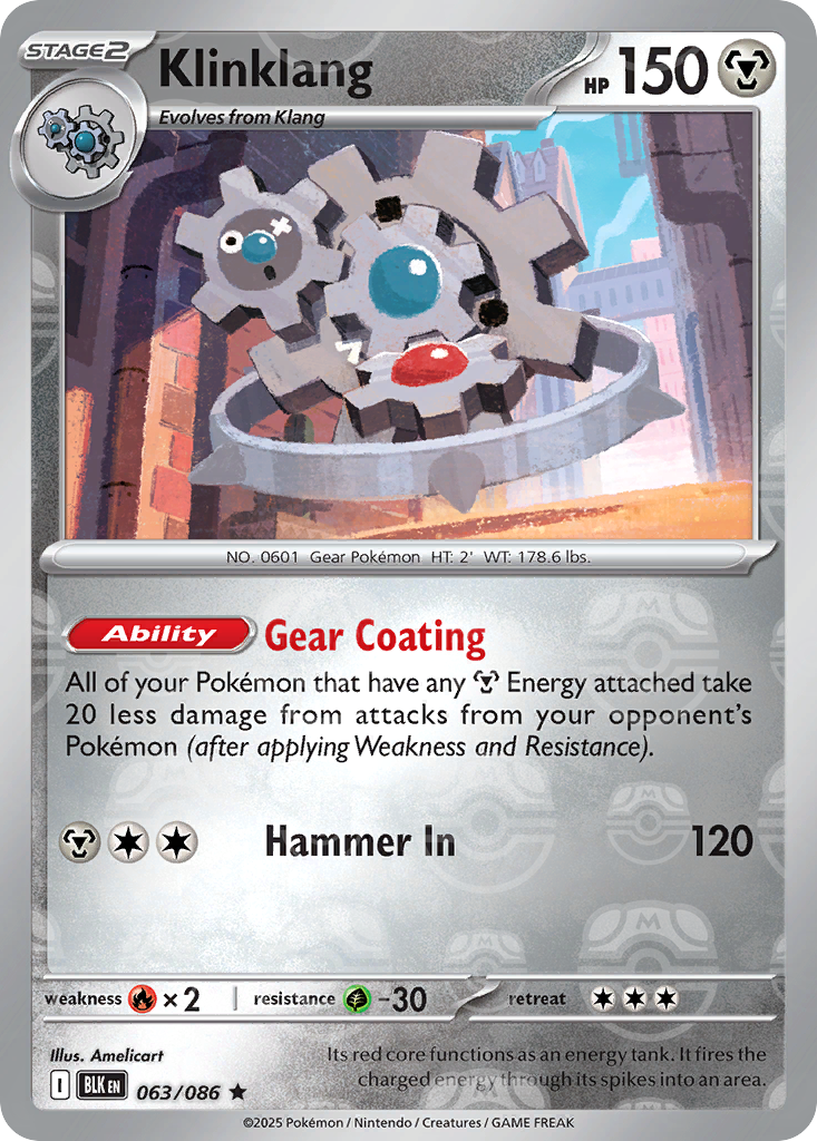 Klinklang 063/086 Black Bolt Pokémon card