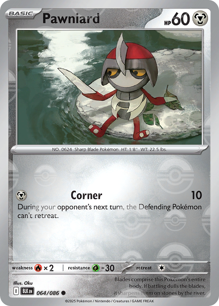 Pawniard 064/086 Black Bolt Pokémon card