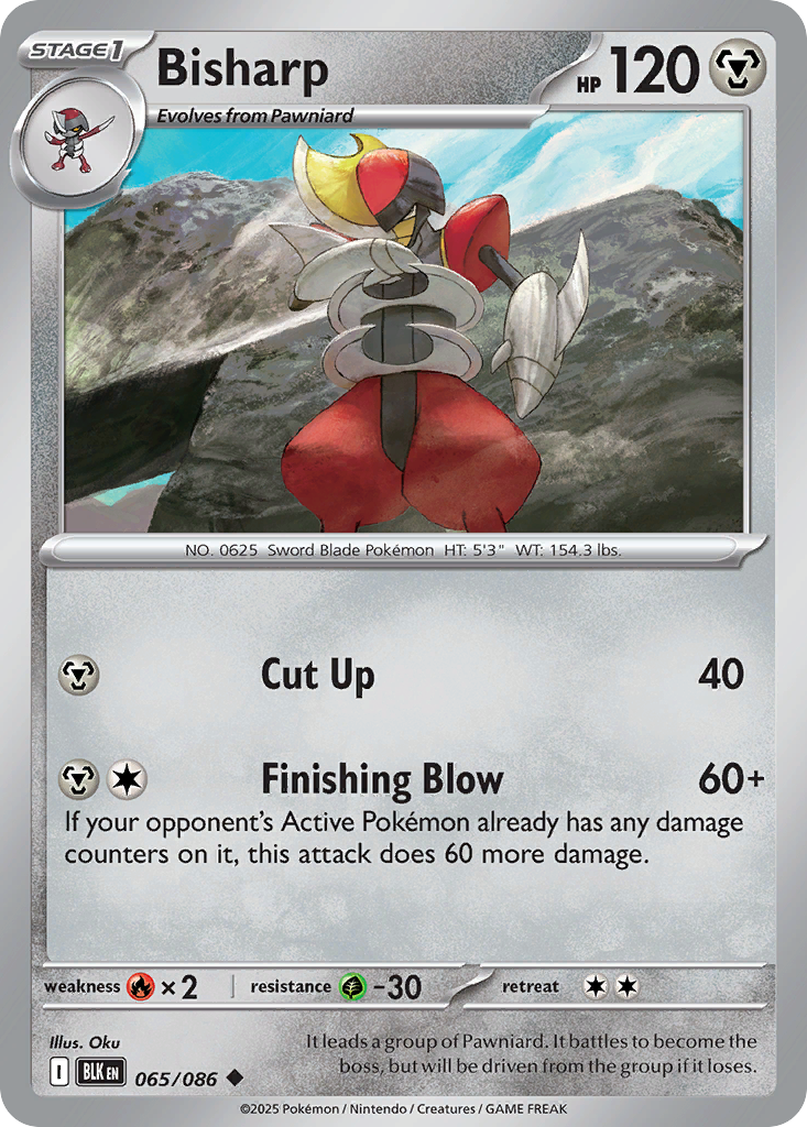Bisharp 065/086 Black Bolt Pokémon card