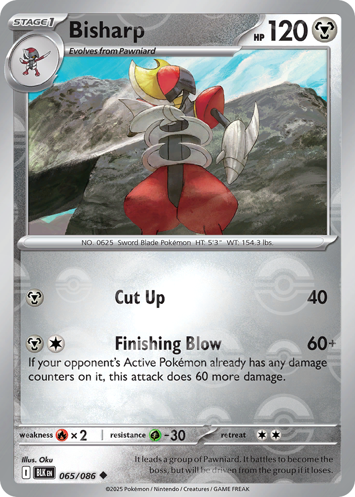 Bisharp 065/086 Black Bolt Pokémon card