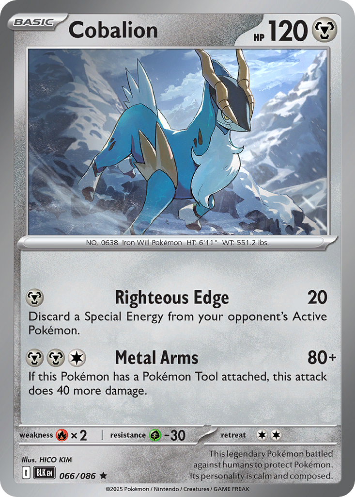 Cobalion 066/086 Black Bolt Pokémon card