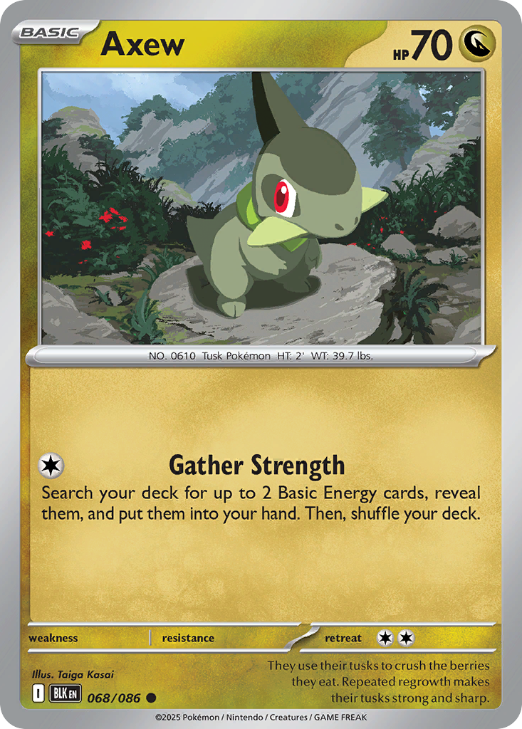 Axew 068/086 Black Bolt Pokémon card