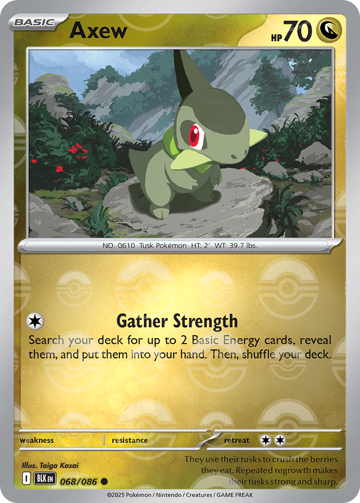 Axew 068/086 Black Bolt Pokémon card