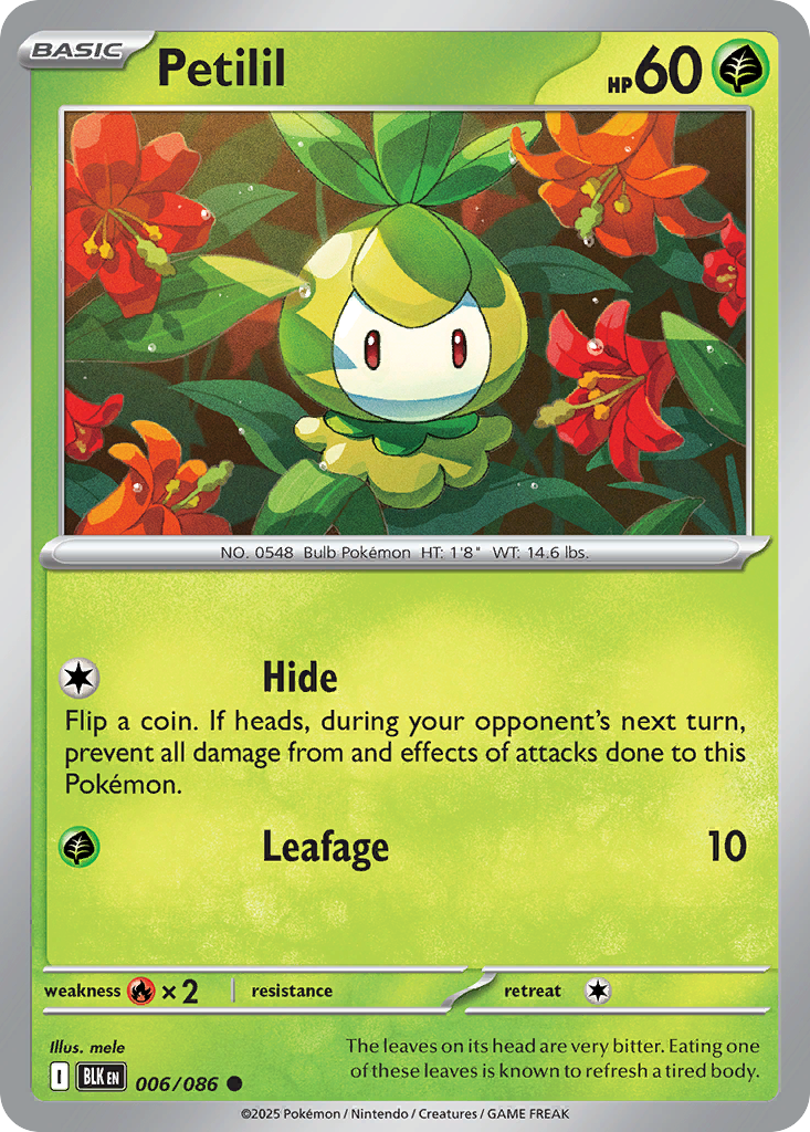 Petilil 006/086 Black Bolt Pokémon card