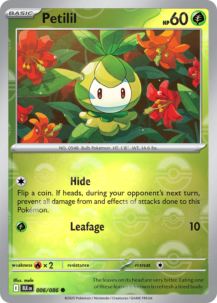 Petilil 006/086 Black Bolt Pokémon card