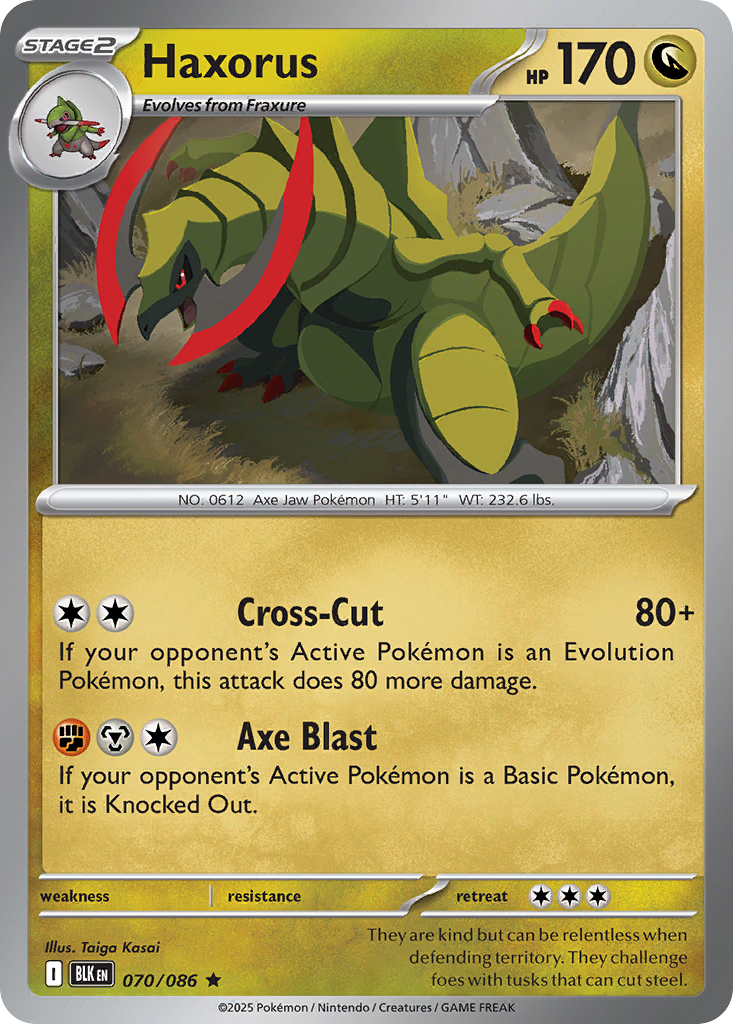 Haxorus 070/086 Black Bolt Pokémon card