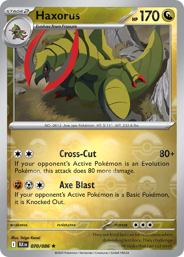 Haxorus 070/086 Black Bolt Pokémon card