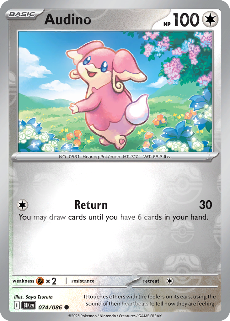Audino 074/086 Black Bolt Pokémon card