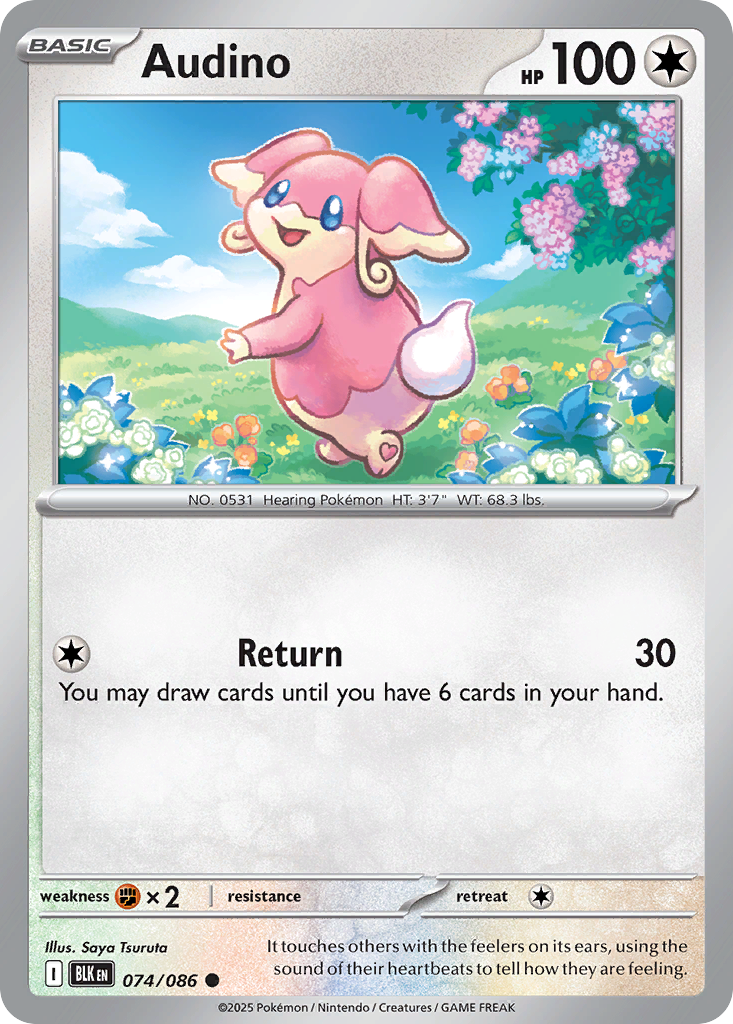 Audino 074/086 Black Bolt Pokémon card