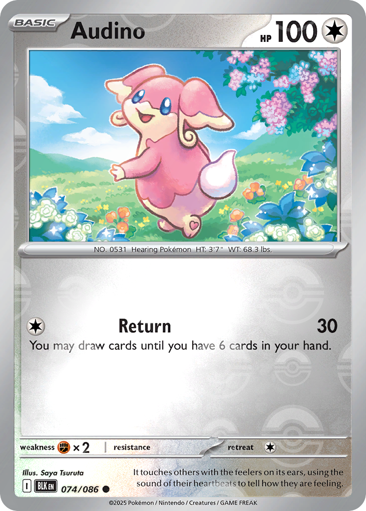 Audino 074/086 Black Bolt Pokémon card