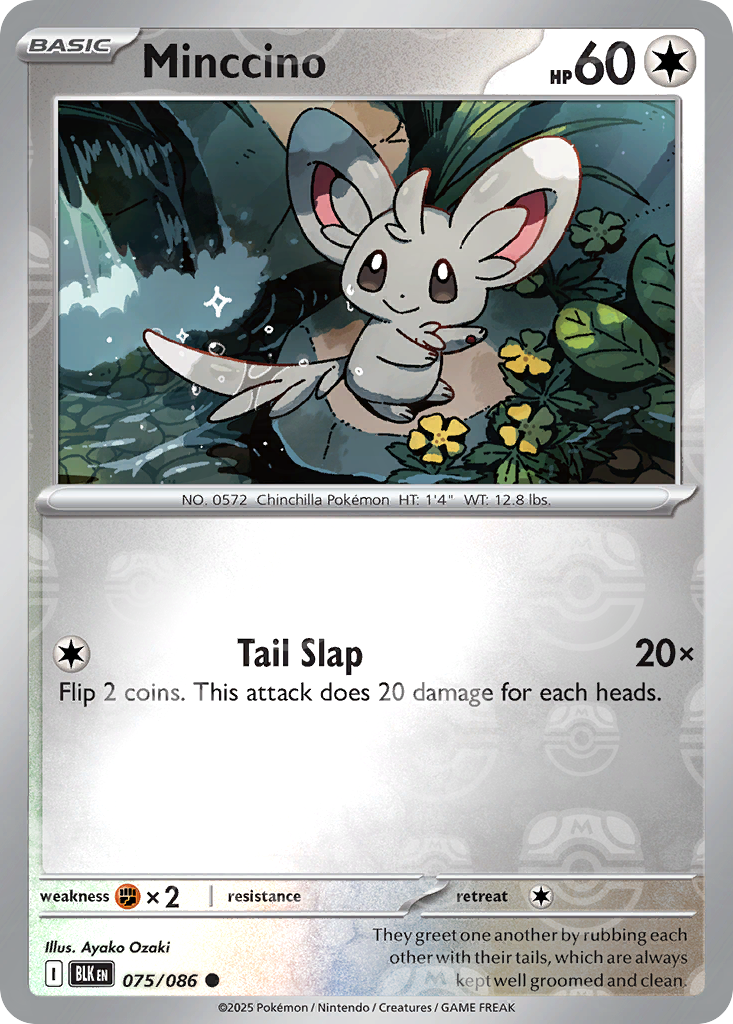 Minccino 075/086 Black Bolt Pokémon card