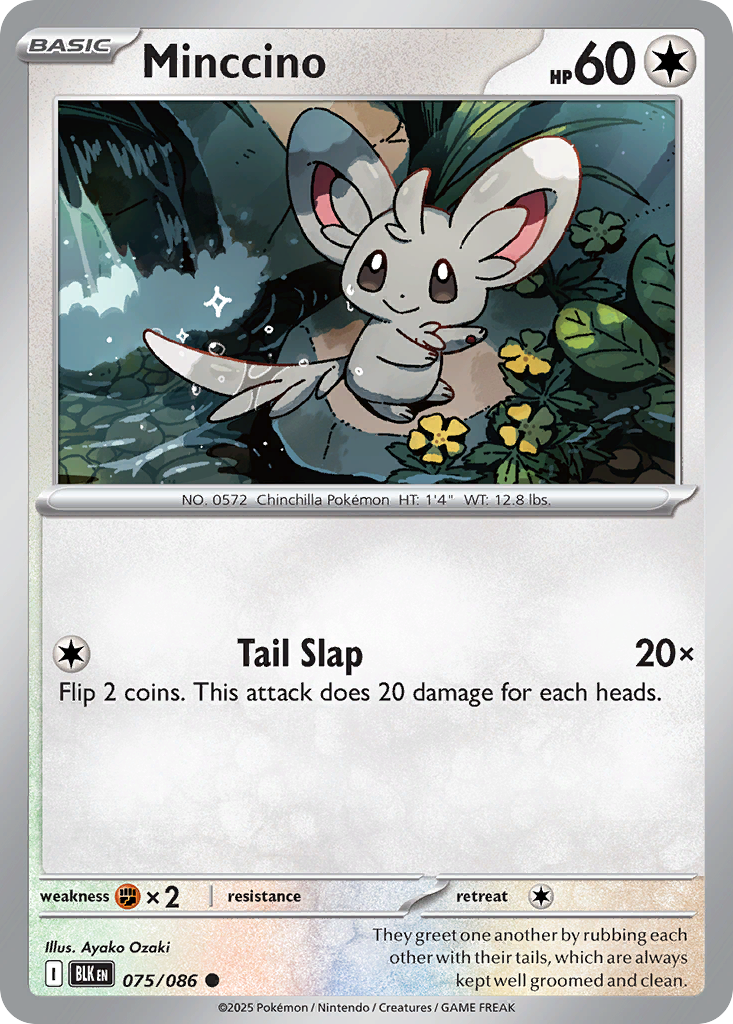 Minccino 075/086 Black Bolt Pokémon card