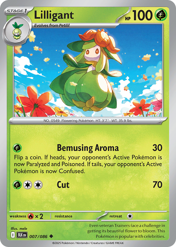 Lilligant 007/086 Black Bolt Pokémon card