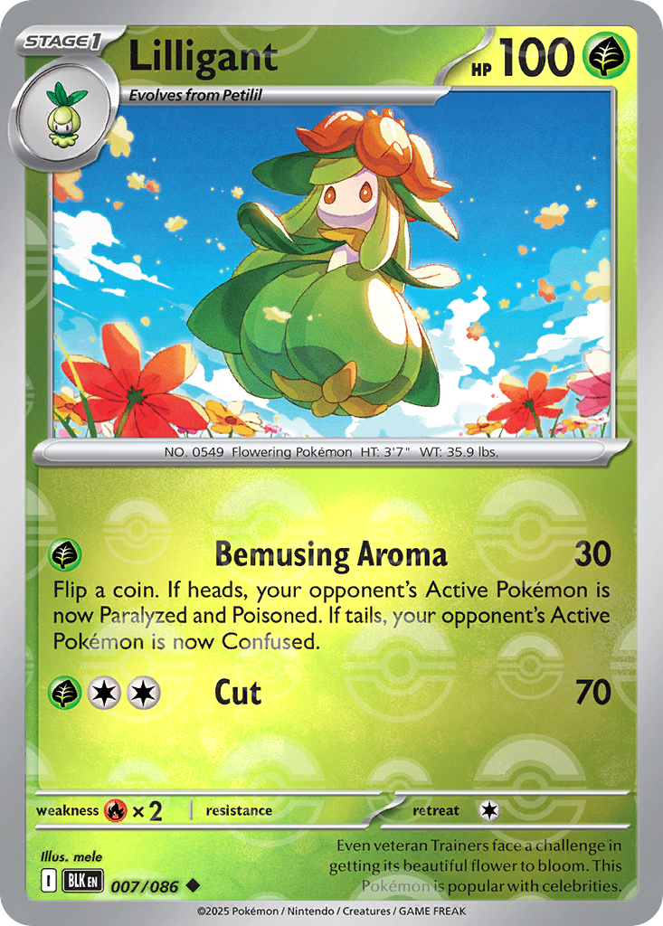 Lilligant 007/086 Black Bolt Pokémon card