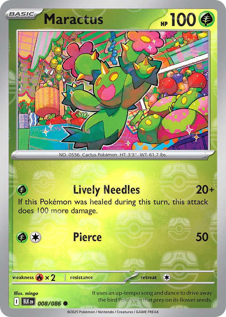 Maractus 008/086 Black Bolt Pokémon card
