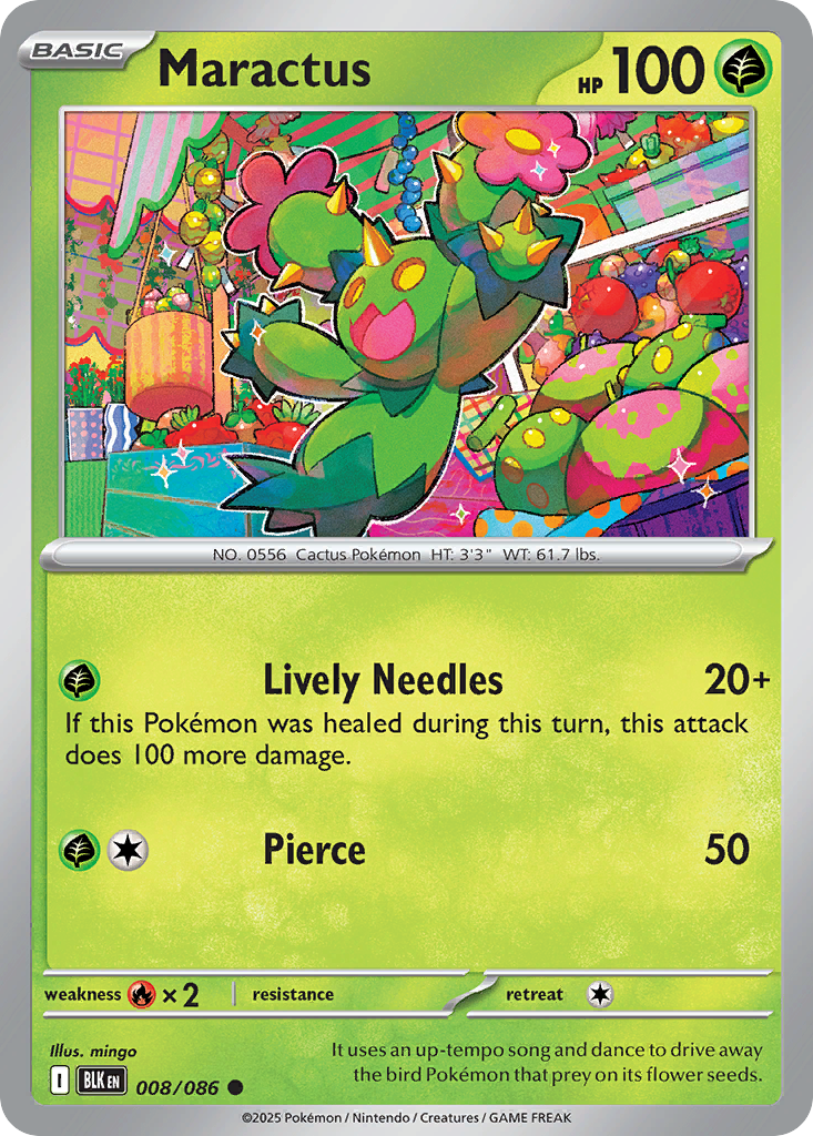 Maractus 008/086 Black Bolt Pokémon card