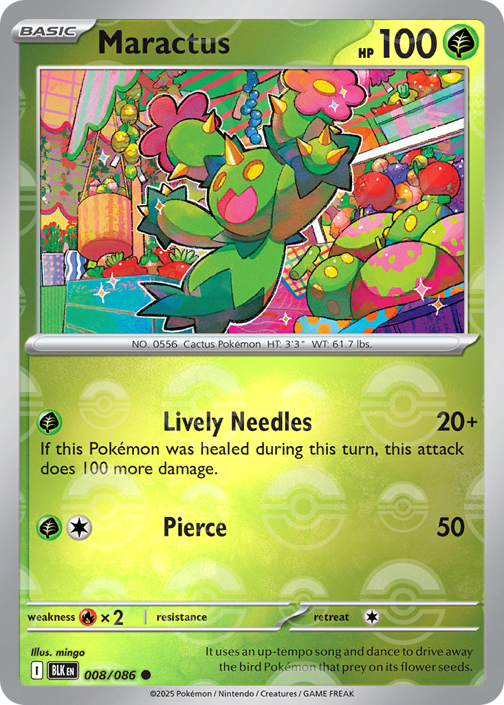 Maractus 008/086 Black Bolt Pokémon card