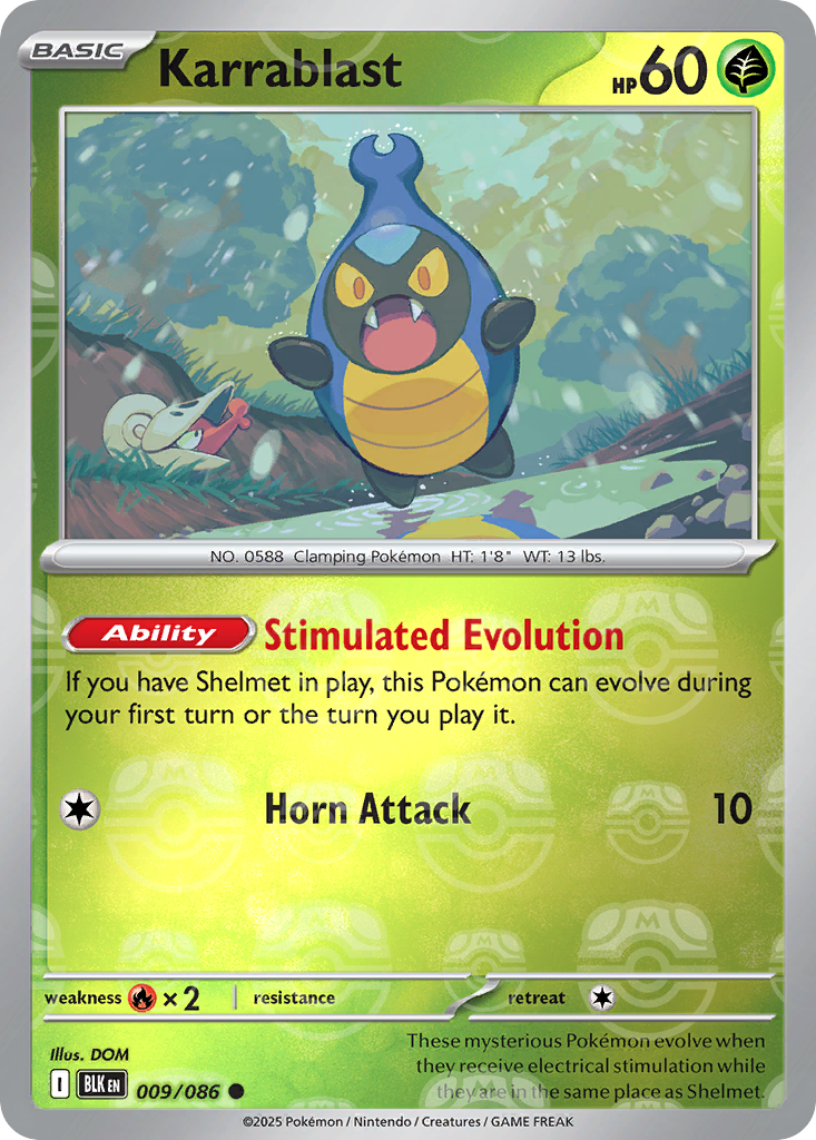 Karrablast 009/086 Black Bolt Pokémon card