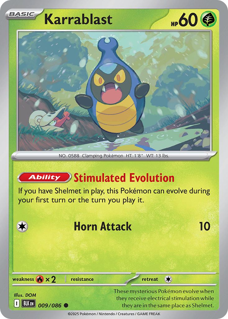 Karrablast 009/086 Black Bolt Pokémon card