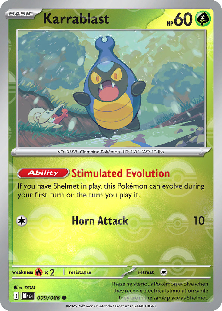 Karrablast 009/086 Black Bolt Pokémon card